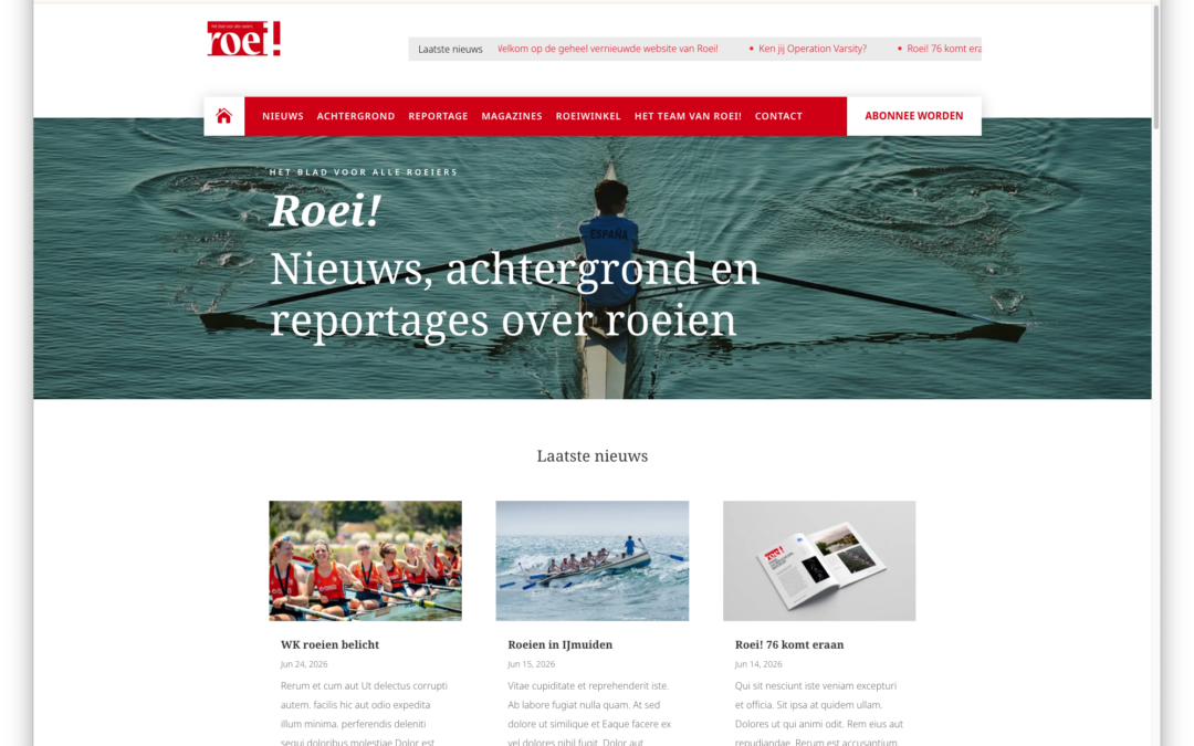 Welkom op de geheel vernieuwde website van Roei!